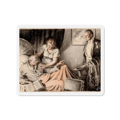 Grumpy Patient (Magazine Illustration) Refrigerator Magnet 2 Inch Die-Cut - The Sticker Space