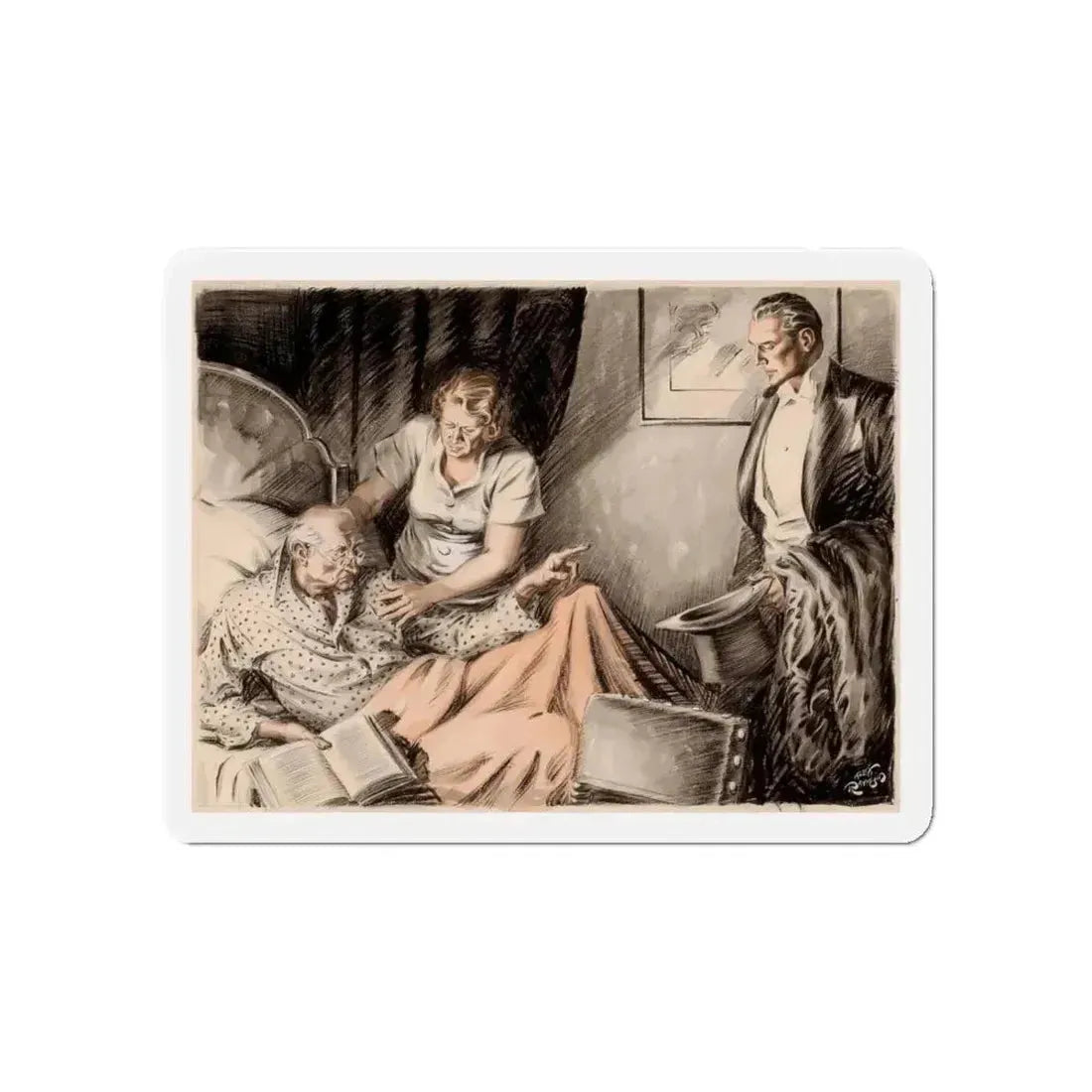 Grumpy Patient (Magazine Illustration) Refrigerator Magnet 5 Inch Die-Cut - The Sticker Space