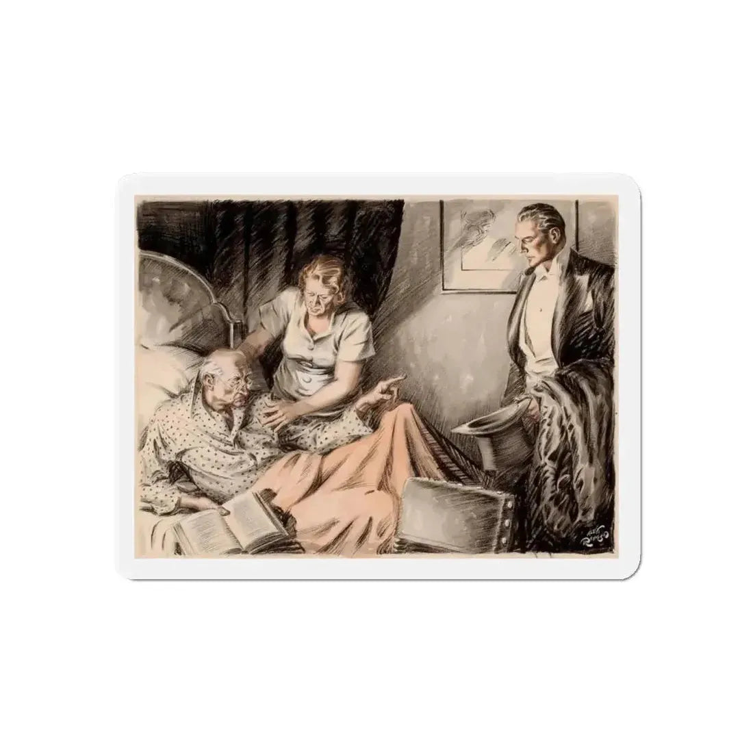 Grumpy Patient (Magazine Illustration) Refrigerator Magnet - The Sticker Space