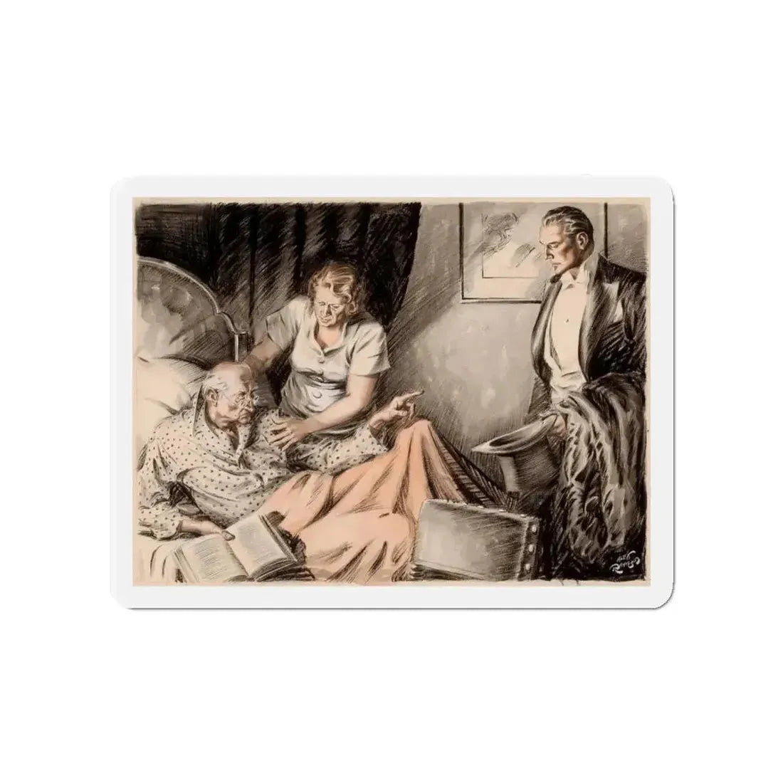 Grumpy Patient (Magazine Illustration) Refrigerator Magnet - The Sticker Space