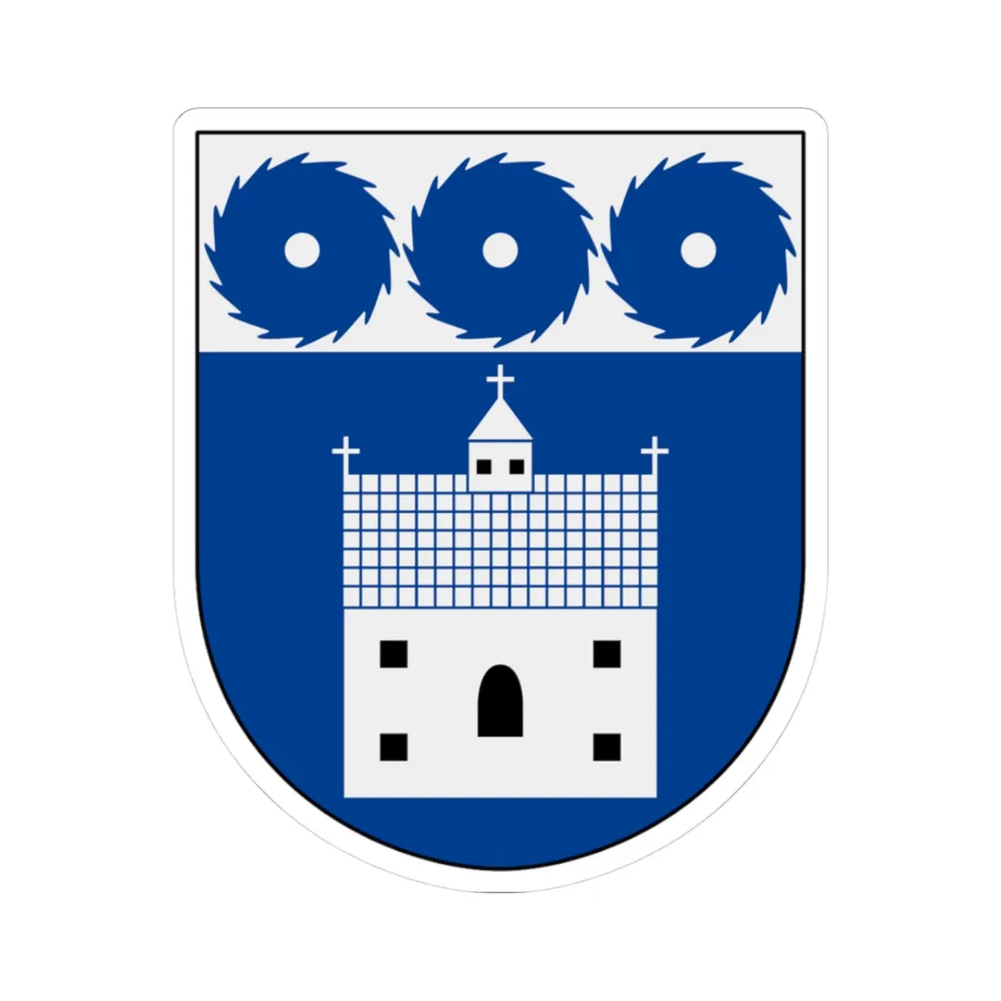 Grums vapen alternativ (Sweden) (Coat of Arms) STICKER Vinyl Kiss-Cut Decal 3 Inch White - The Sticker Space