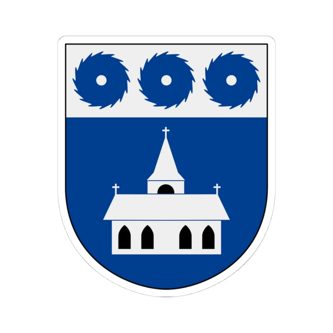 Grums vapen (Sweden) (Coat of Arms) STICKER Vinyl Kiss-Cut Decal 4 Inch White - The Sticker Space