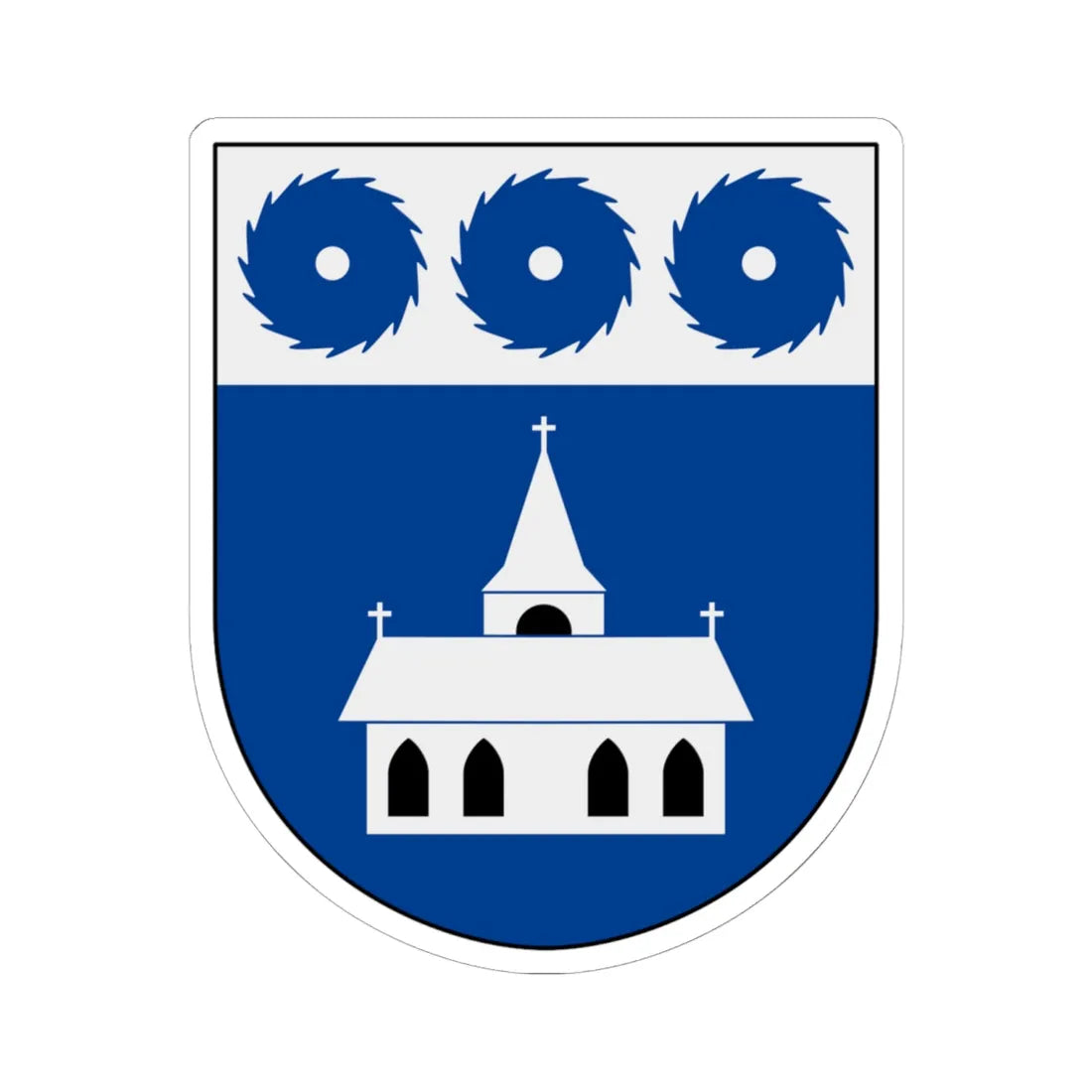 Grums vapen (Sweden) (Coat of Arms) STICKER Vinyl Kiss-Cut Decal 6 Inch White - The Sticker Space
