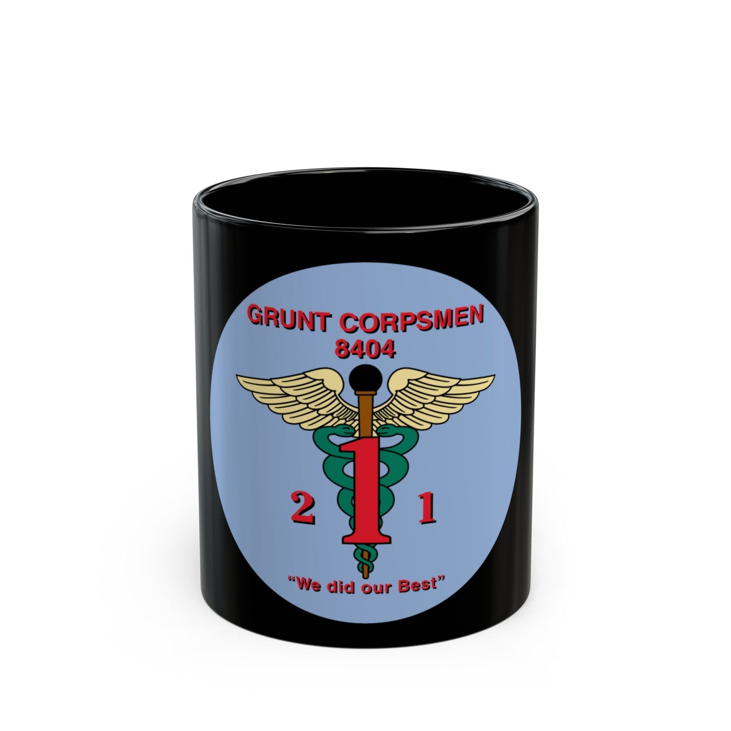 Grunt Corpsmen (USMC) Black Coffee Mug-11oz-The Sticker Space