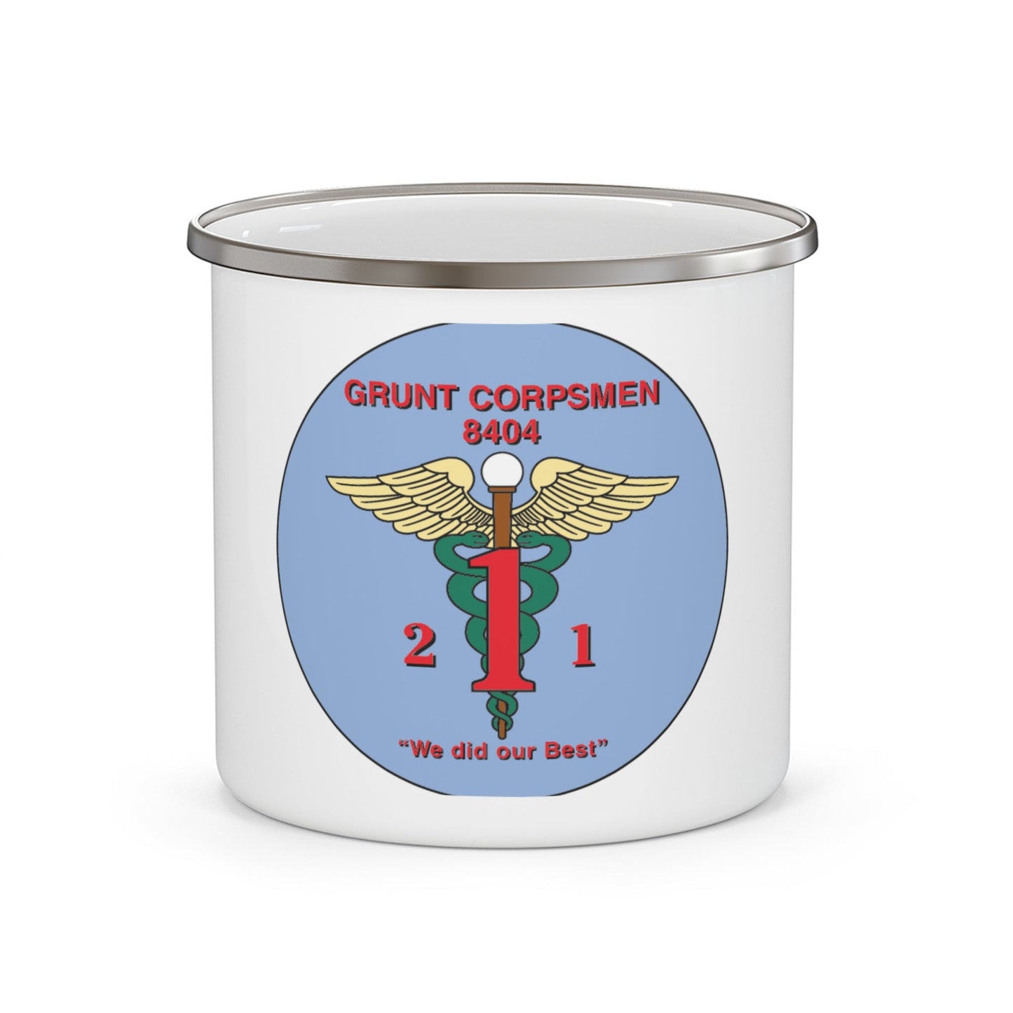 Grunt Corpsmen (USMC) Enamel Mug-12oz-The Sticker Space