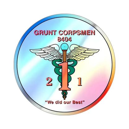 Grunt Corpsmen (USMC) Holographic STICKER Die-Cut Vinyl Decal 2 Inch Holographic - The Sticker Space