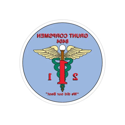 Grunt Corpsmen (USMC) REVERSE PRINT Transparent Die-Cut STICKER 6 Inch Die-Cut Transparent - The Sticker Space