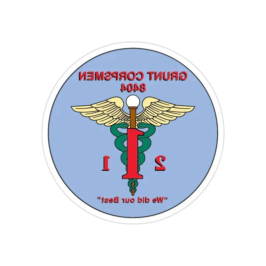 Grunt Corpsmen (USMC) REVERSE PRINT Transparent Die-Cut STICKER 6 Inch Die-Cut Transparent - The Sticker Space