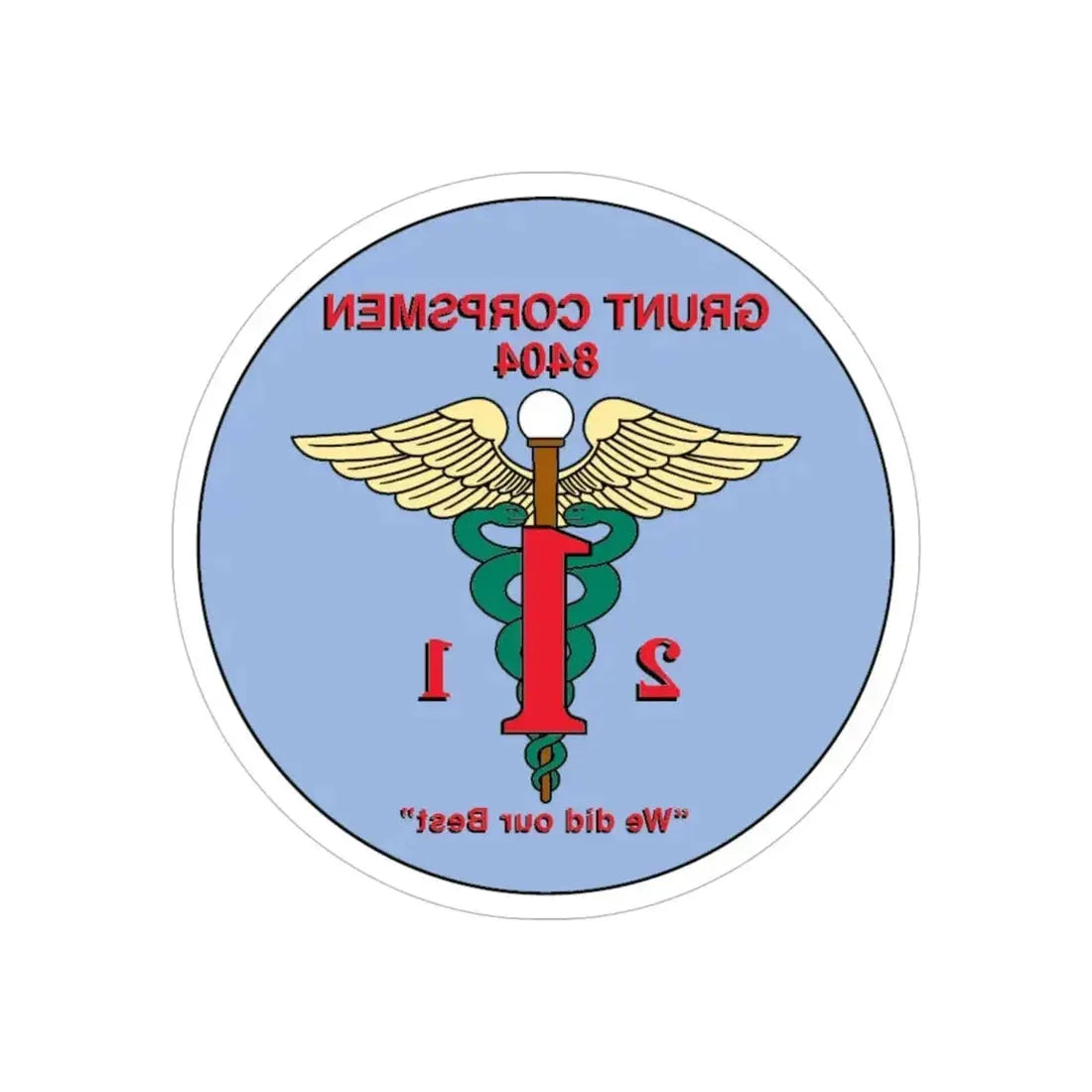 Grunt Corpsmen (USMC) REVERSE PRINT Transparent Die-Cut STICKER - The Sticker Space