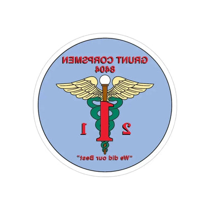 Grunt Corpsmen (USMC) REVERSE PRINT Transparent Die-Cut STICKER - The Sticker Space