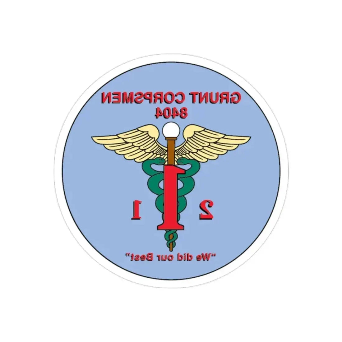 Grunt Corpsmen (USMC) REVERSE PRINT Transparent Die-Cut STICKER - The Sticker Space