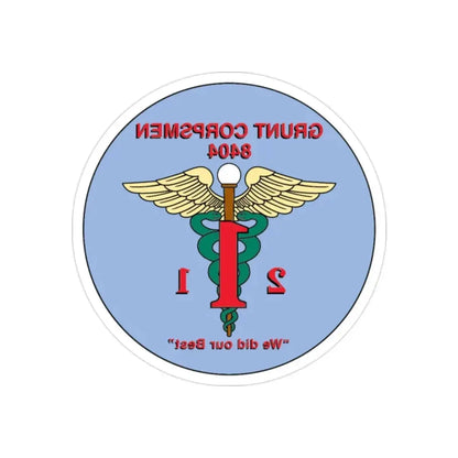 Grunt Corpsmen (USMC) REVERSE PRINT Transparent Die-Cut STICKER - The Sticker Space