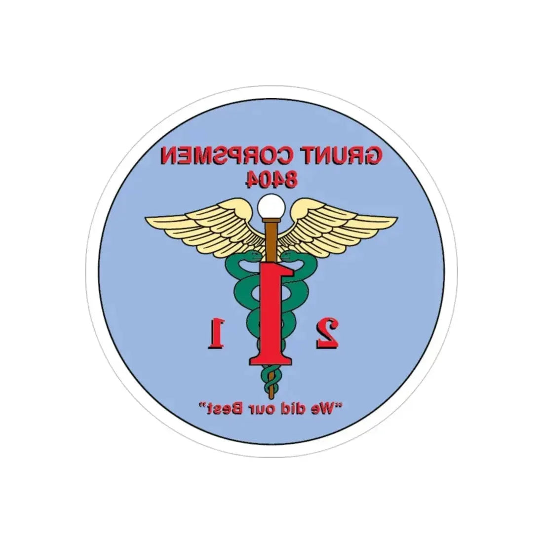 Grunt Corpsmen (USMC) REVERSE PRINT Transparent Die-Cut STICKER - The Sticker Space