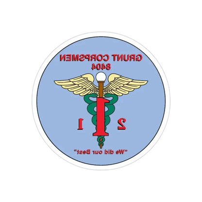 Grunt Corpsmen (USMC) REVERSE PRINT Transparent Die-Cut STICKER - The Sticker Space