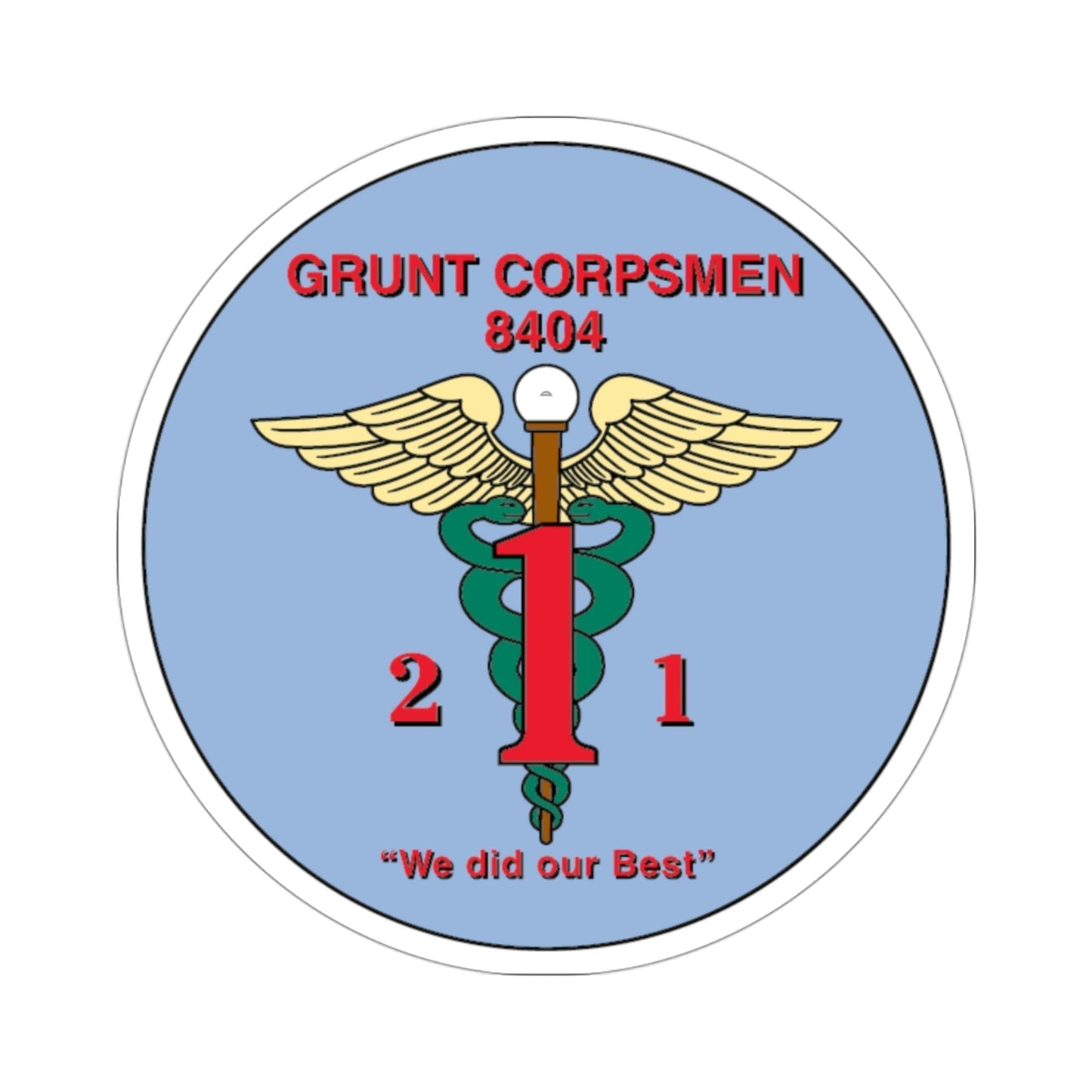 Grunt Corpsmen (USMC) STICKER Vinyl Die-Cut Decal-3 Inch-The Sticker Space