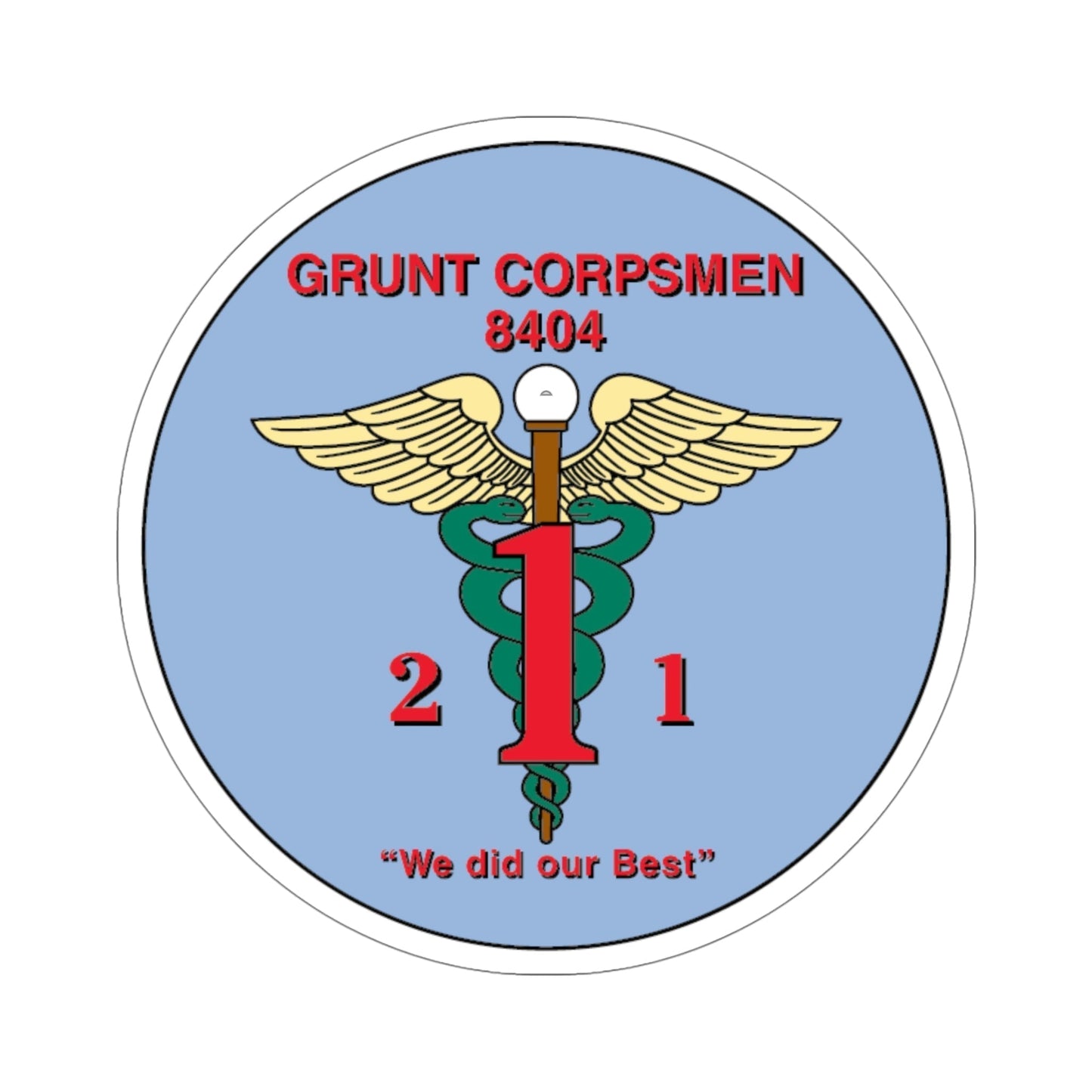 Grunt Corpsmen (USMC) STICKER Vinyl Die-Cut Decal-5 Inch-The Sticker Space