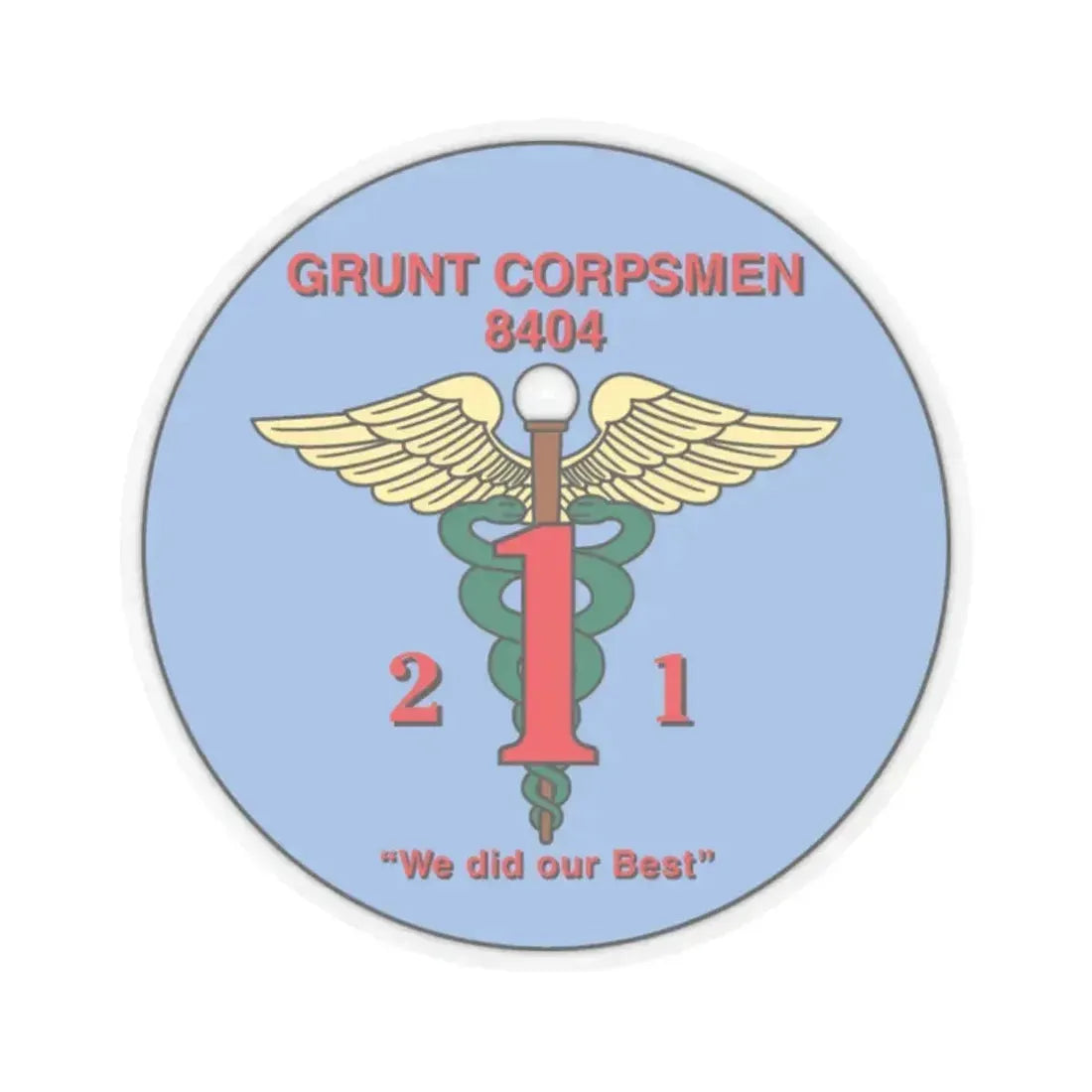 Grunt Corpsmen (USMC) STICKER Vinyl Kiss-Cut Decal 2 Inch Transparent - The Sticker Space