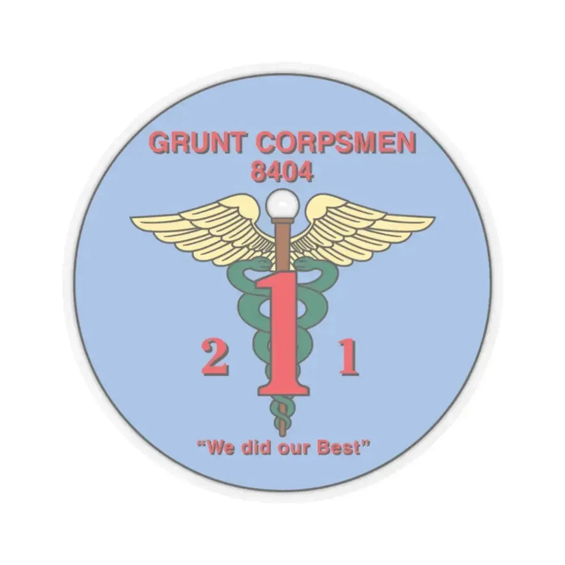 Grunt Corpsmen (USMC) STICKER Vinyl Kiss-Cut Decal 3 Inch Transparent - The Sticker Space