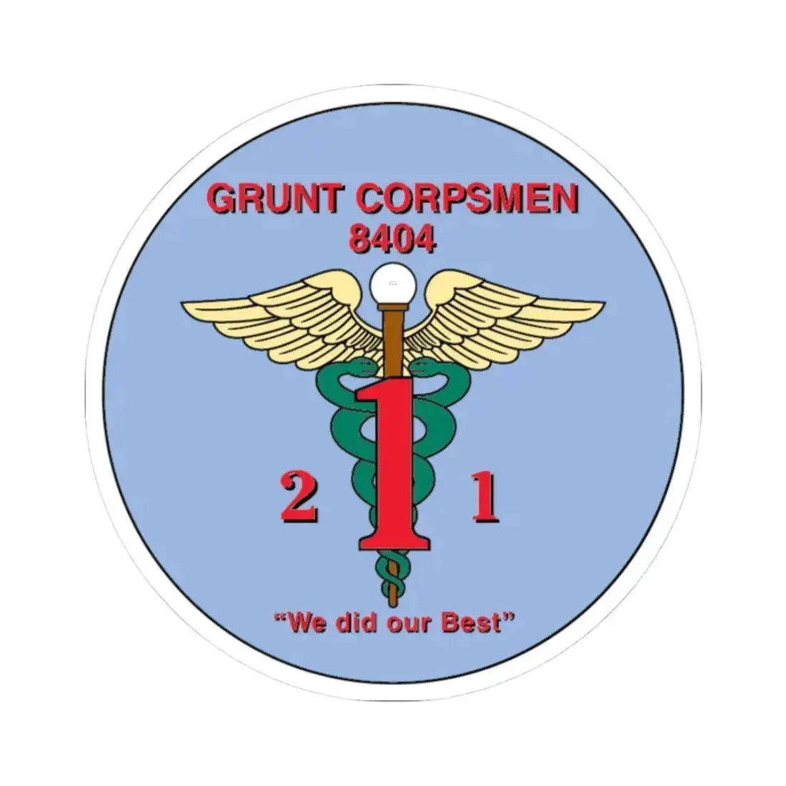 Grunt Corpsmen (USMC) STICKER Vinyl Kiss-Cut Decal 3 Inch White - The Sticker Space