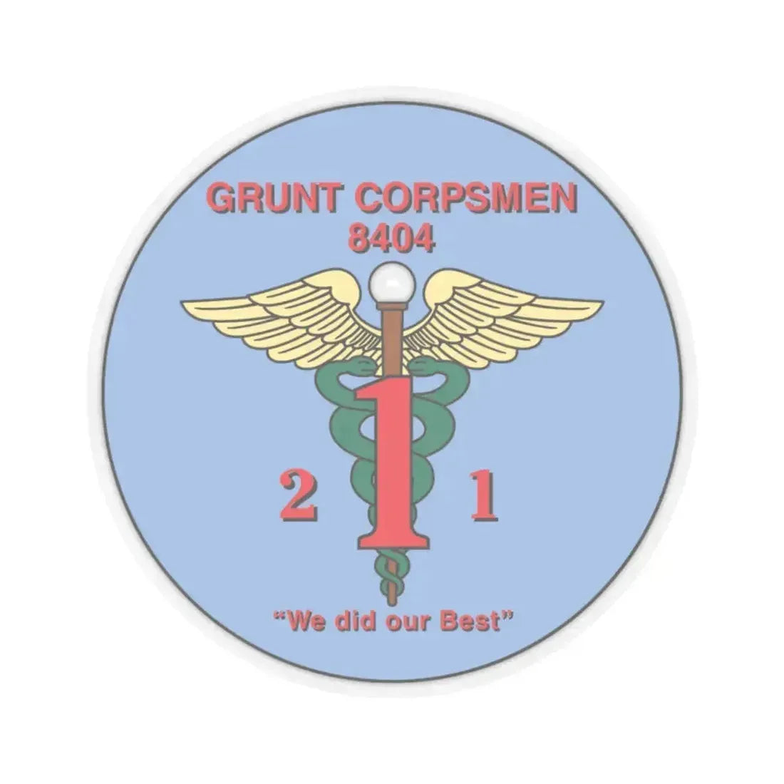 Grunt Corpsmen (USMC) STICKER Vinyl Kiss-Cut Decal 4 Inch Transparent - The Sticker Space