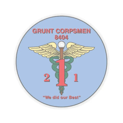 Grunt Corpsmen (USMC) STICKER Vinyl Kiss-Cut Decal 4 Inch Transparent - The Sticker Space