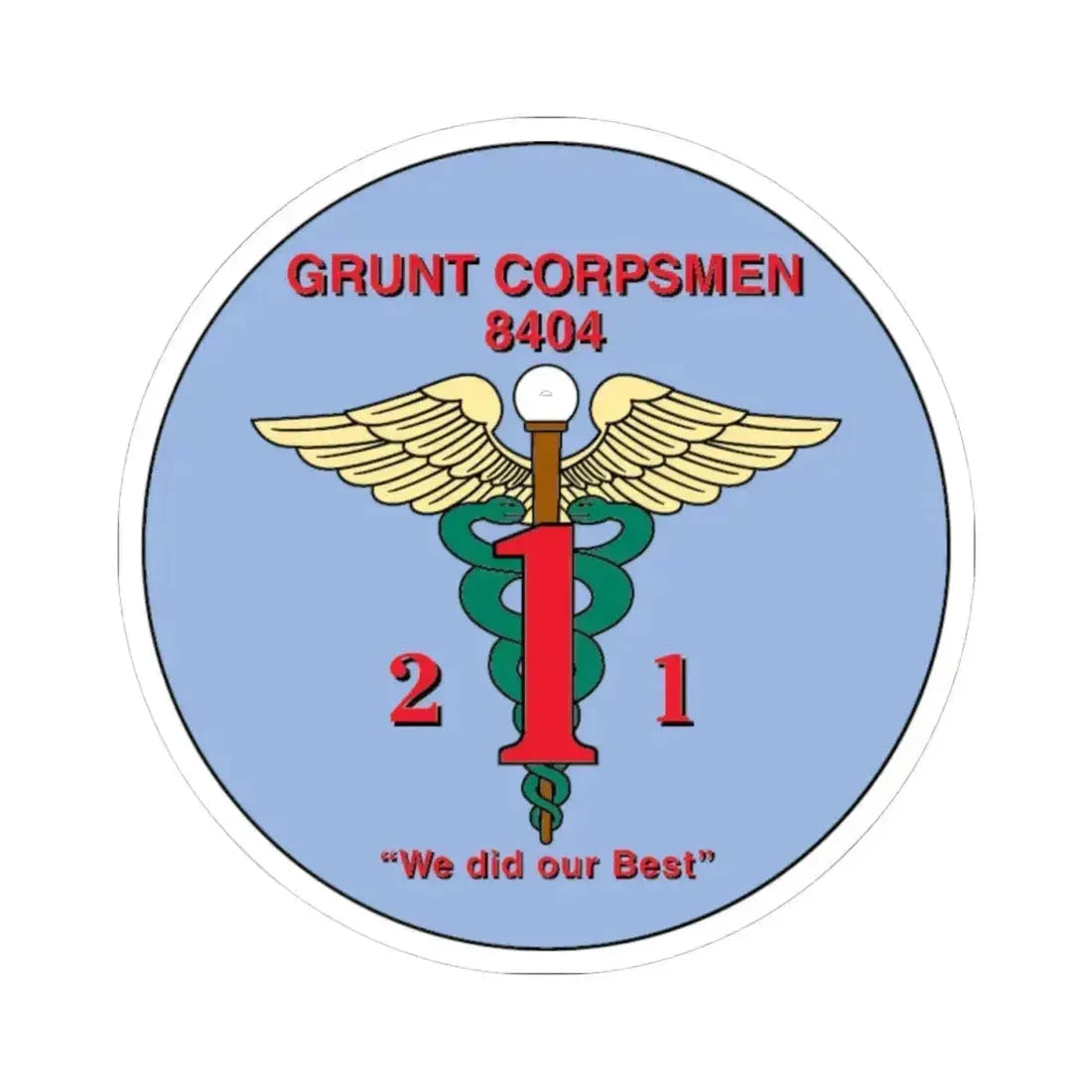 Grunt Corpsmen (USMC) STICKER Vinyl Kiss-Cut Decal 4 Inch White - The Sticker Space
