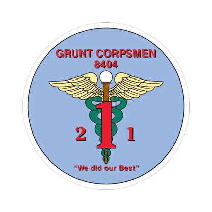Grunt Corpsmen (USMC) STICKER Vinyl Kiss-Cut Decal 4 Inch White - The Sticker Space