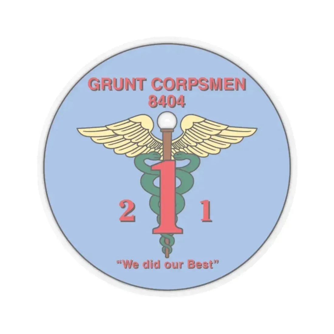 Grunt Corpsmen (USMC) STICKER Vinyl Kiss-Cut Decal 6 Inch Transparent - The Sticker Space