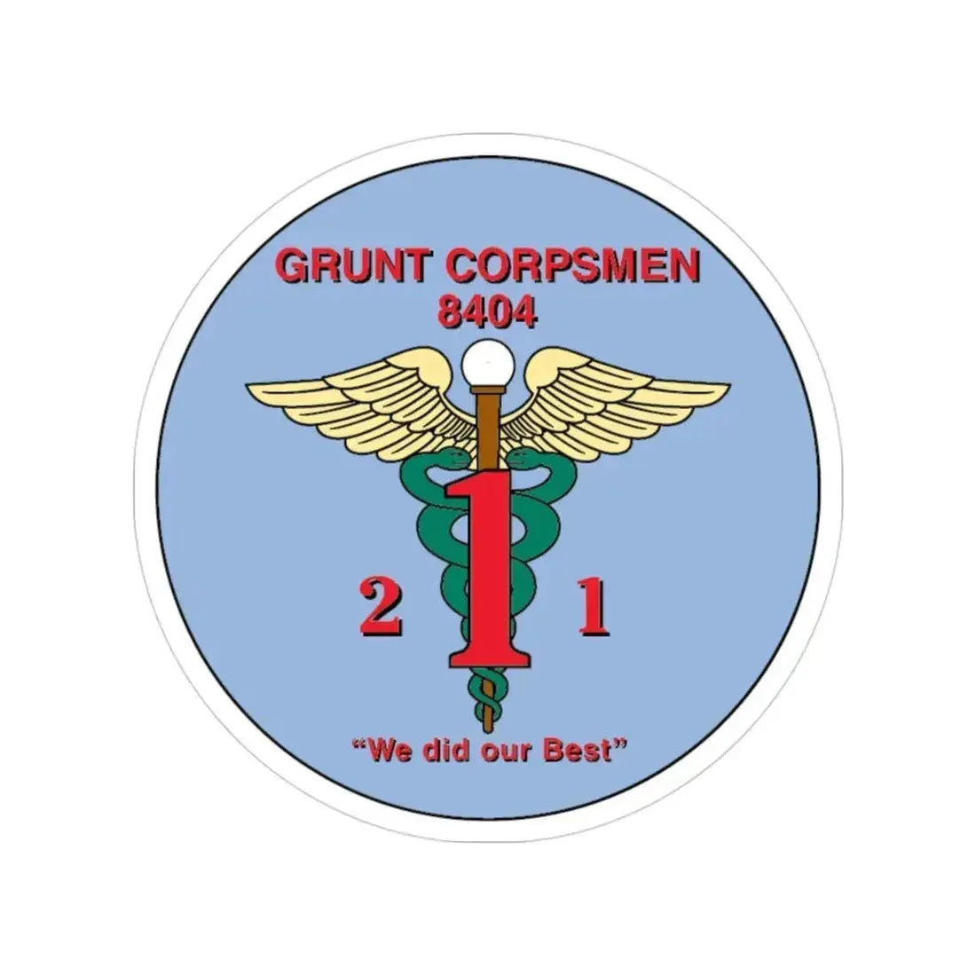 Grunt Corpsmen (USMC) Transparent STICKER Die-Cut Vinyl Decal 3 Inch - The Sticker Space