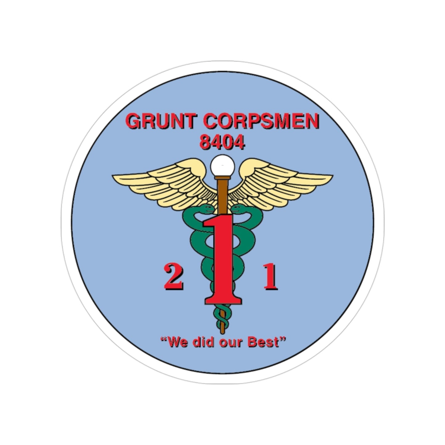 Grunt Corpsmen (USMC) Transparent STICKER Die-Cut Vinyl Decal-3 Inch-The Sticker Space