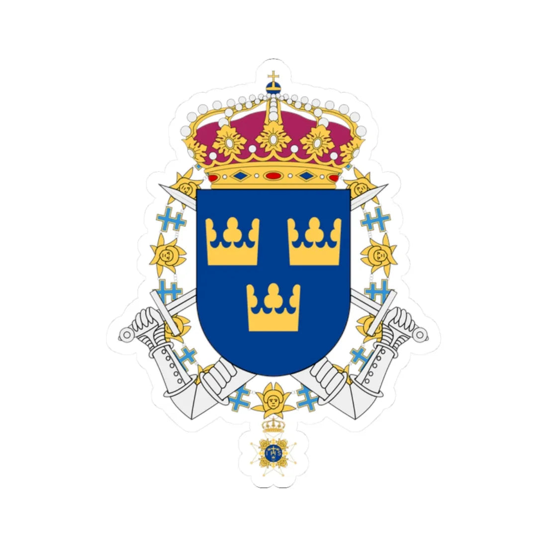Göta livgarde vapen (Sweden) (Coat of Arms) STICKER Vinyl Kiss-Cut Decal - The Sticker Space