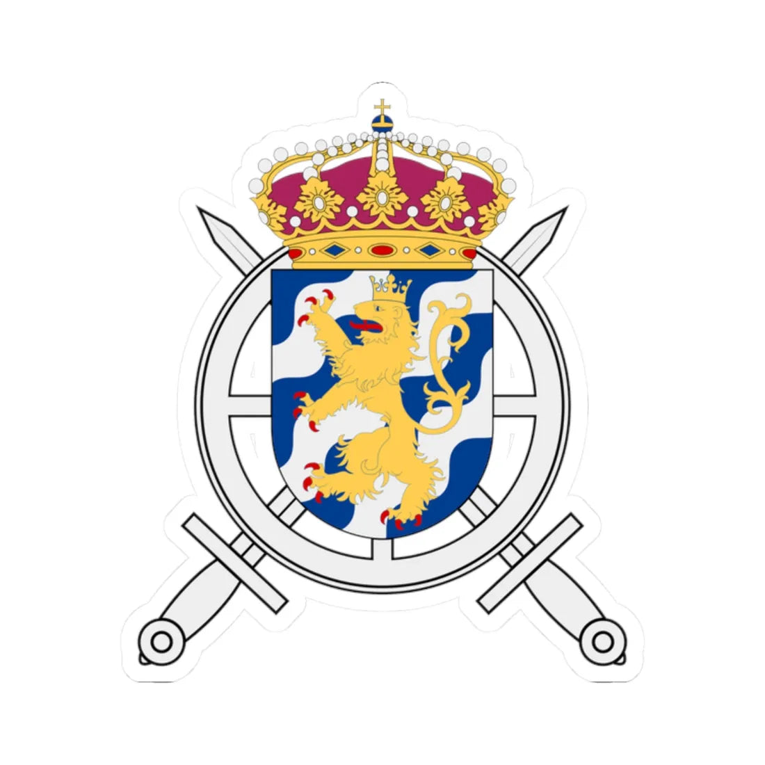 Göta trängregemente vapen (Sweden) (Coat of Arms) STICKER Vinyl Kiss-Cut Decal 2 Inch White - The Sticker Space
