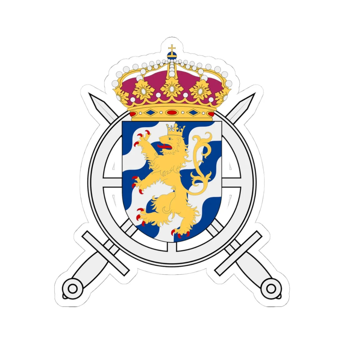 Göta trängregemente vapen (Sweden) (Coat of Arms) STICKER Vinyl Kiss-Cut Decal 4 Inch White - The Sticker Space