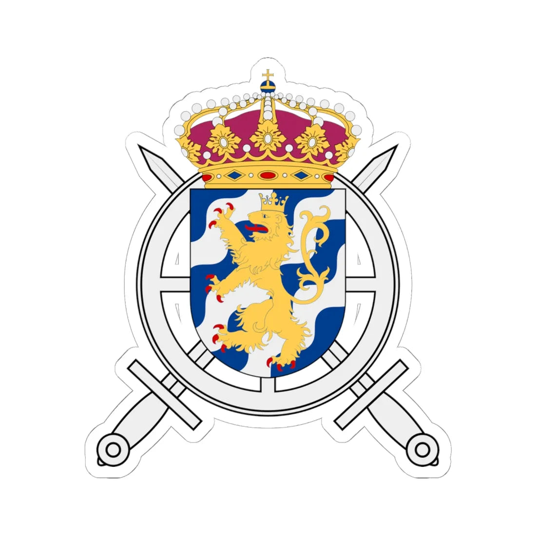Göta trängregemente vapen (Sweden) (Coat of Arms) STICKER Vinyl Kiss-Cut Decal 6 Inch White - The Sticker Space