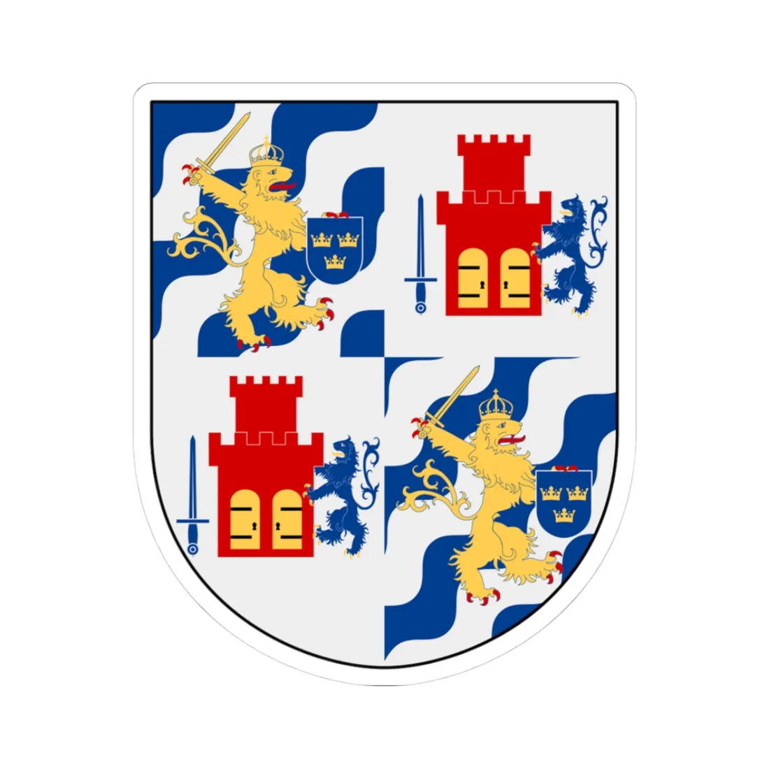 Göteborgs och Bohus län vapen (Sweden) (Coat of Arms) STICKER Vinyl Kiss-Cut Decal - The Sticker Space