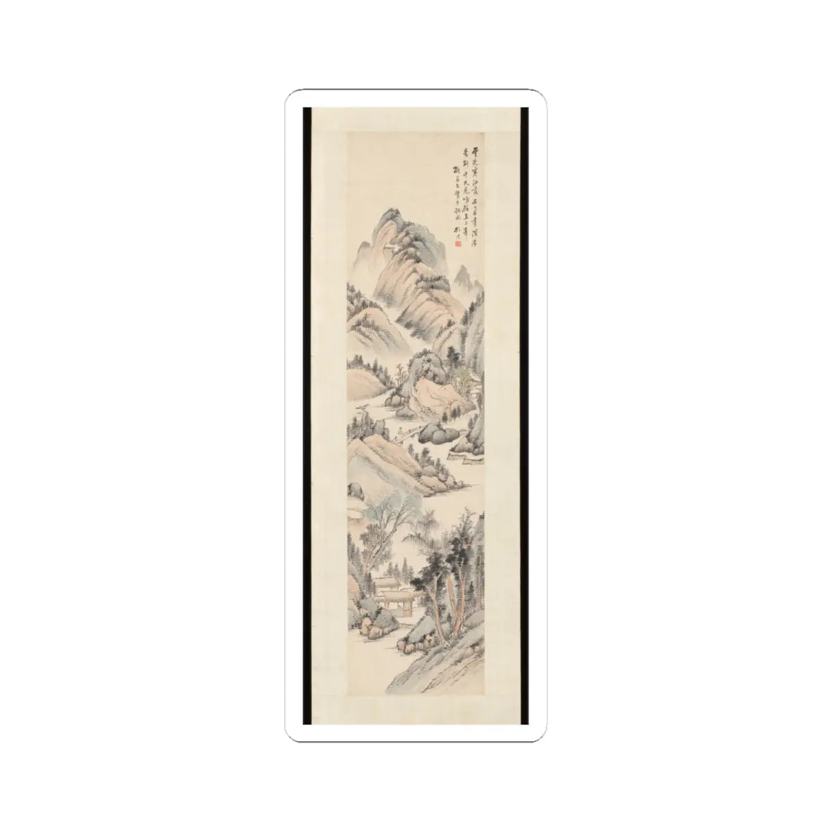Gu Yun - Landscape in the style of Ma Wan - late 19th century v1 - STICKER Vinyl Kiss-Cut Decal