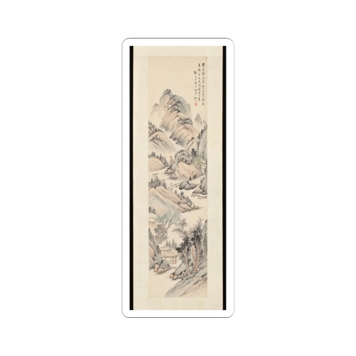 Gu Yun - Landscape in the style of Ma Wan - late 19th century v1 - STICKER Vinyl Kiss-Cut Decal