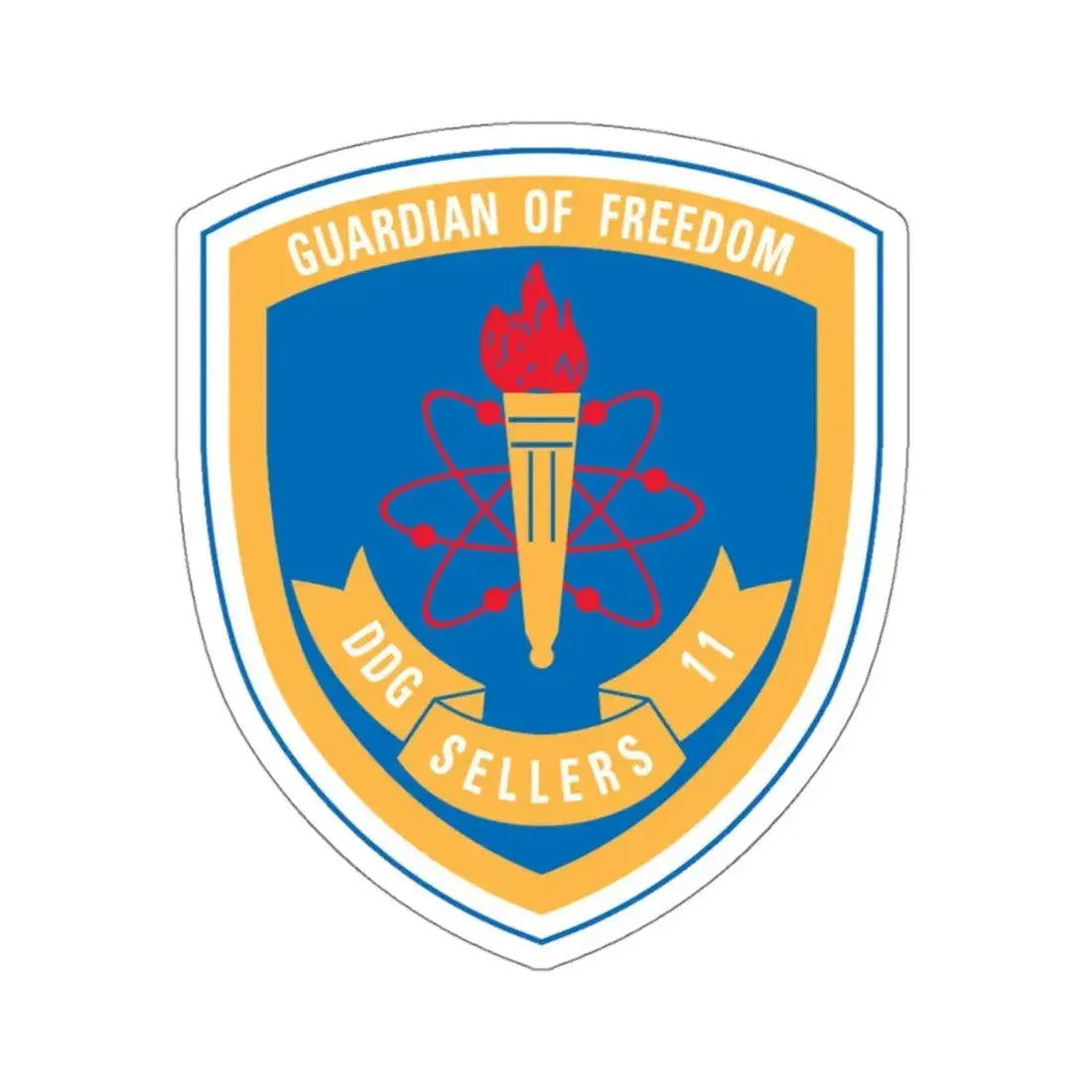 Guardian Of Freedom DDG Sellers 11 (U.S. Navy) STICKER Vinyl Kiss-Cut Decal 4 Inch White - The Sticker Space