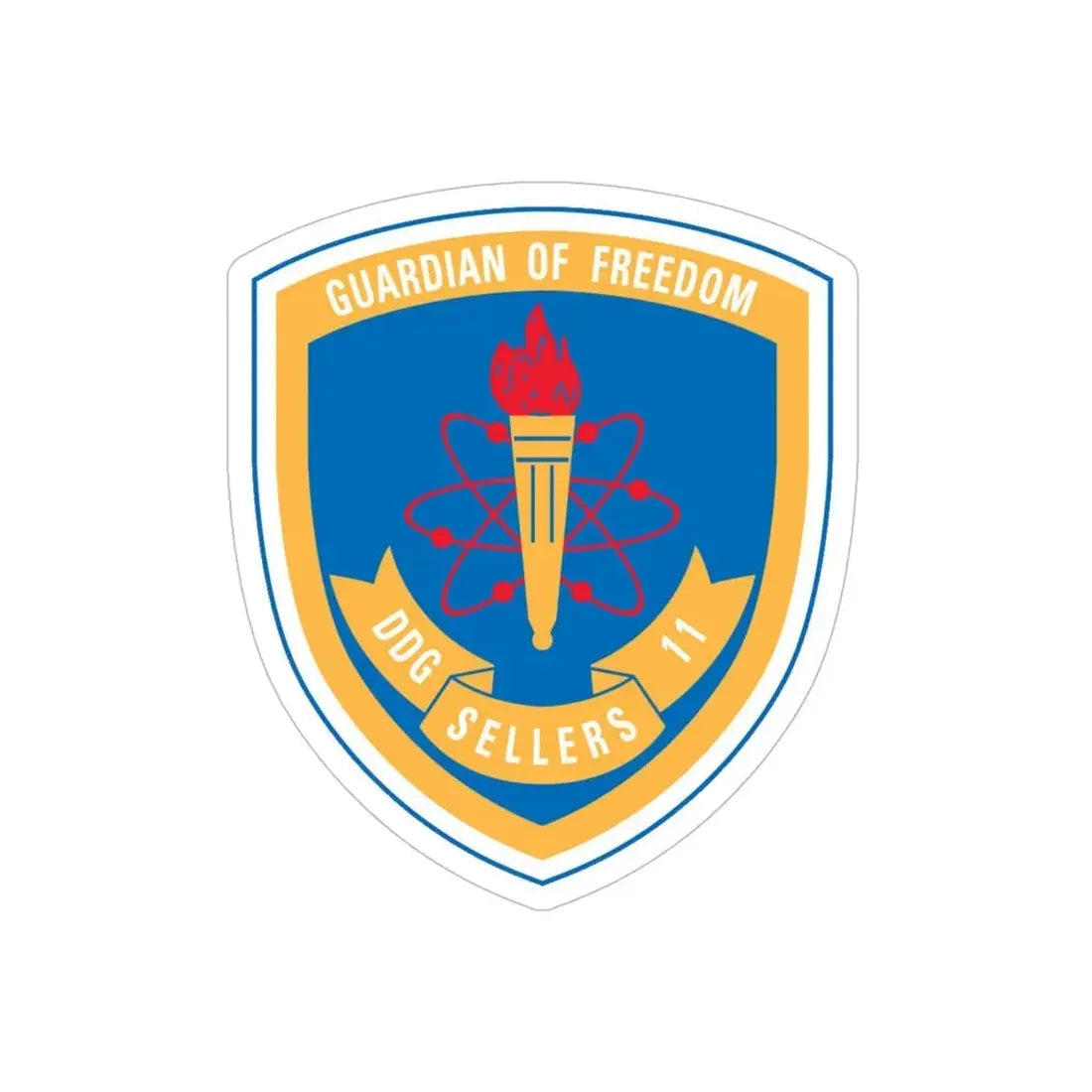 Guardian Of Freedom DDG Sellers 11 (U.S. Navy) Transparent STICKER Die-Cut Vinyl Decal 5 Inch Transparent - The Sticker Space