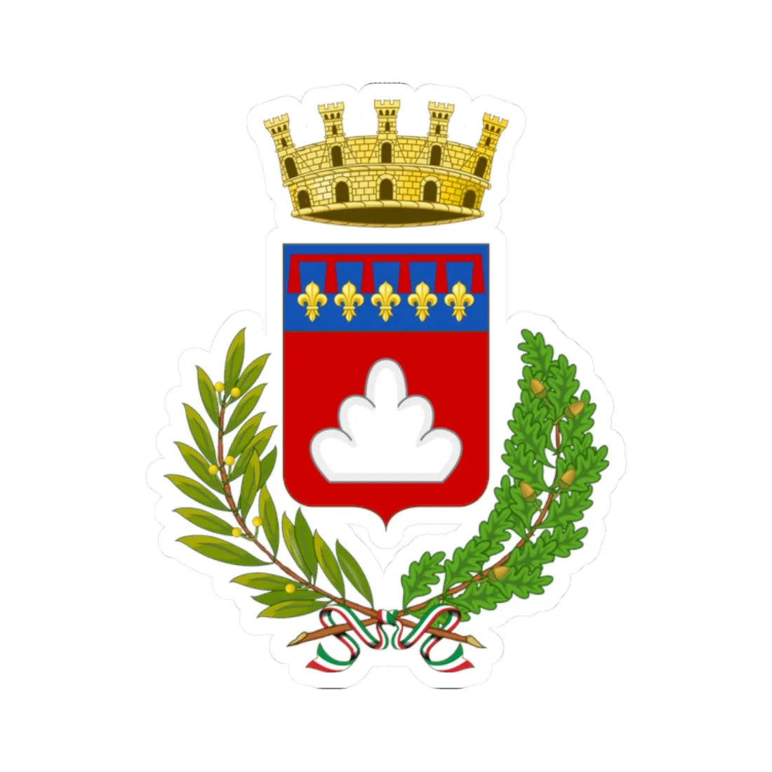 Gubbio-Stemma (Italy) (Coat of Arms) STICKER Vinyl Kiss-Cut Decal 2 Inch White - The Sticker Space