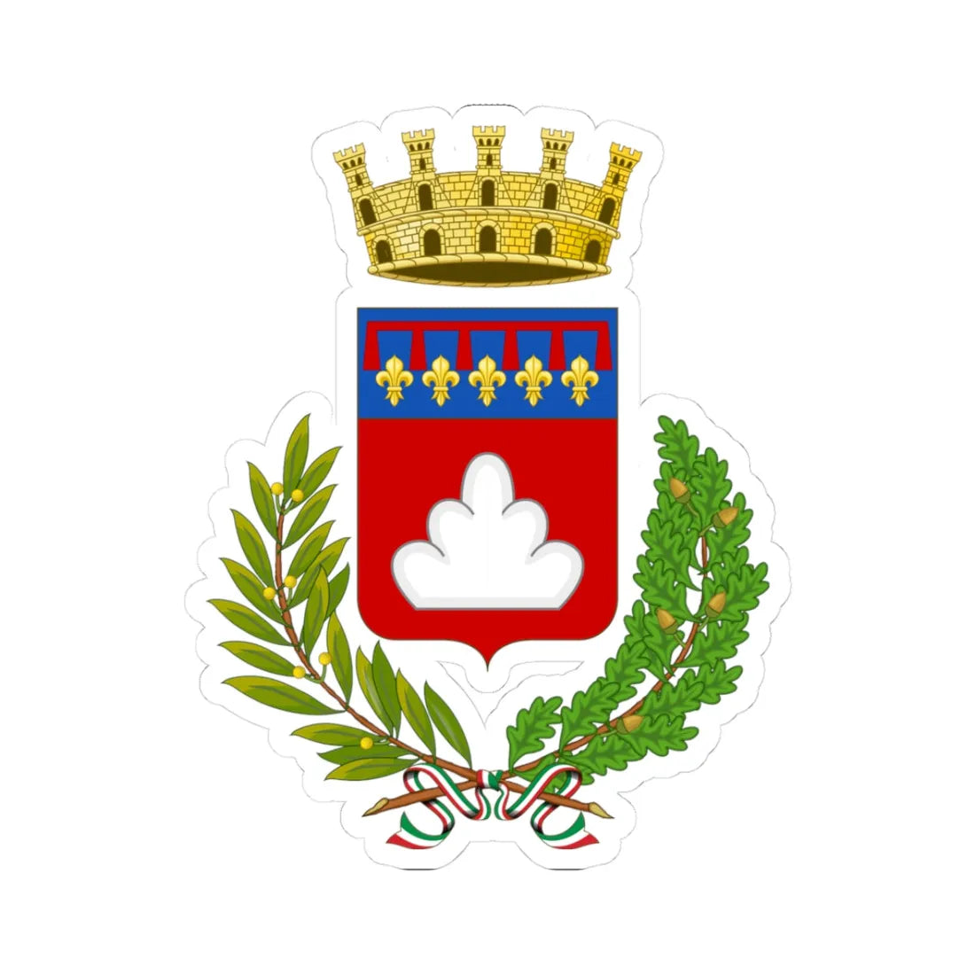 Gubbio-Stemma (Italy) (Coat of Arms) STICKER Vinyl Kiss-Cut Decal 3 Inch White - The Sticker Space