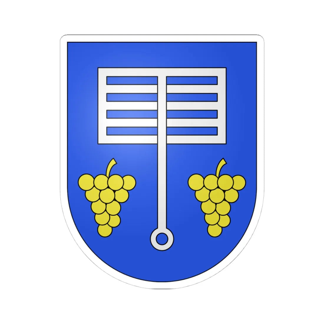 Gudo-coat of arms (Switzerland) (Coat of Arms) STICKER Vinyl Kiss-Cut Decal 4 Inch White - The Sticker Space