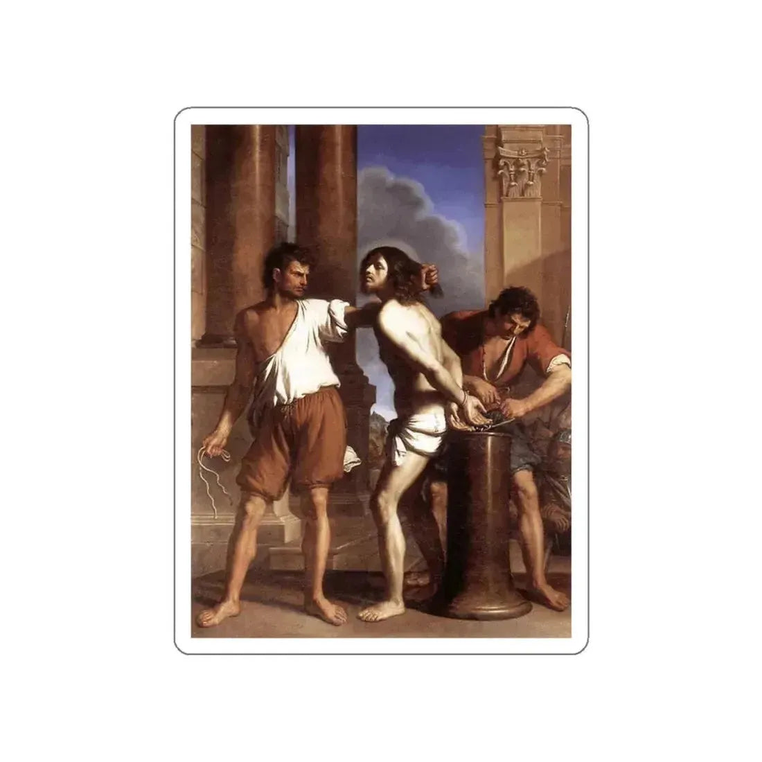 GUERCINO - The Flagellation of Christ (Artwork) STICKER Vinyl Die-Cut Decal White Die-Cut 6 Inch - The Sticker Space
