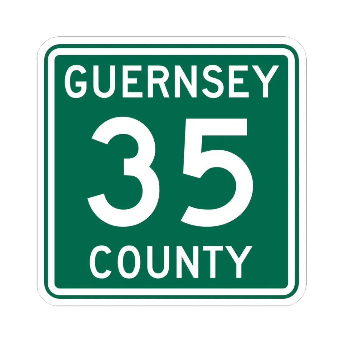 Guernsey County 35 OH (Ohio) (Road Sign) STICKER Vinyl Kiss-Cut Decal 3 Inch White - The Sticker Space