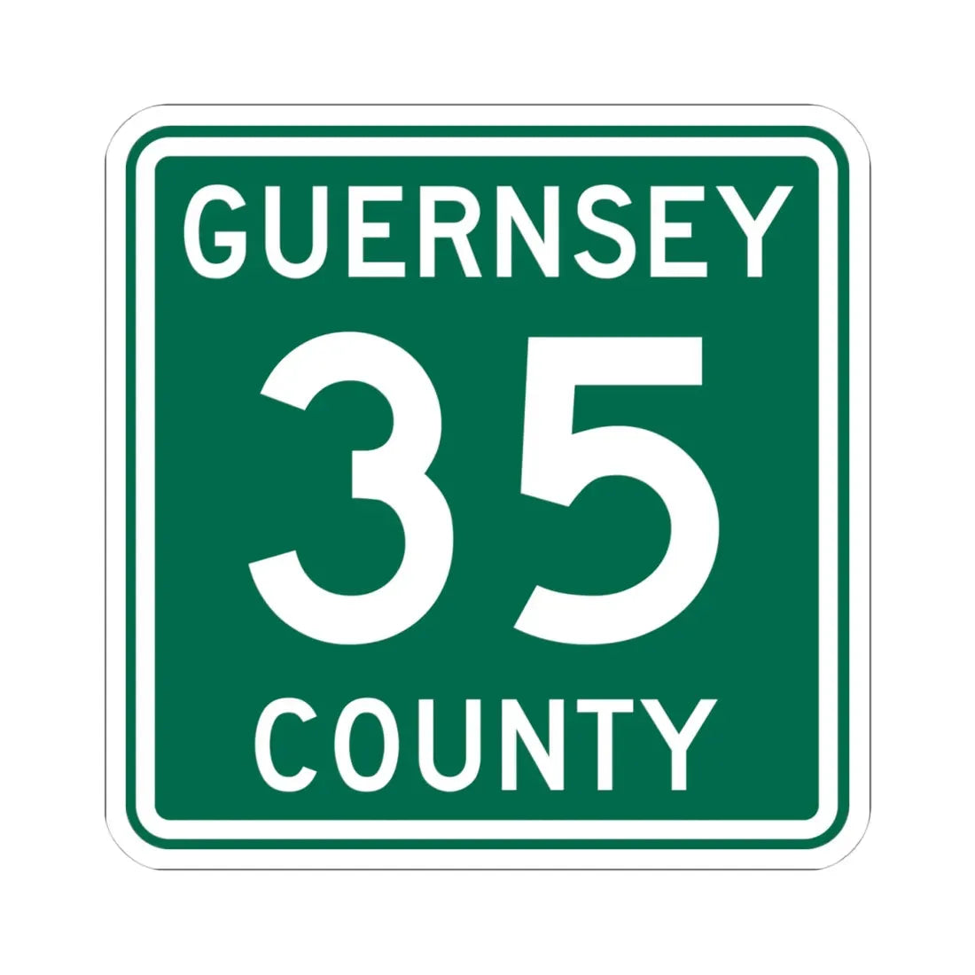 Guernsey County 35 OH (Ohio) (Road Sign) STICKER Vinyl Kiss-Cut Decal 4 Inch White - The Sticker Space