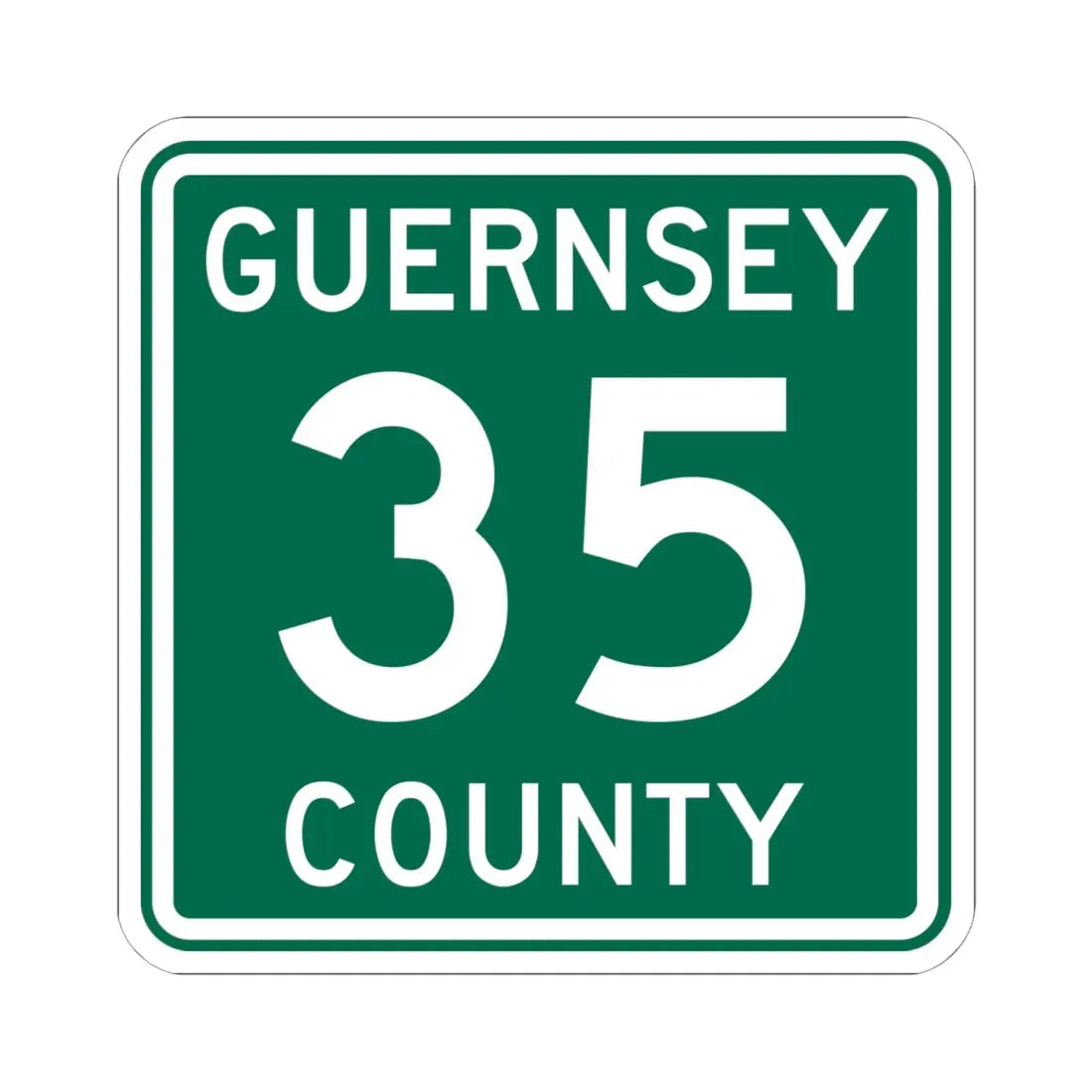 Guernsey County 35 OH (Ohio) (Road Sign) STICKER Vinyl Kiss-Cut Decal 6 Inch White - The Sticker Space