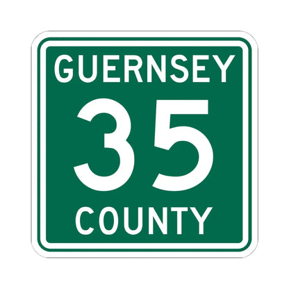 Guernsey County 35 OH (Ohio) (Road Sign) STICKER Vinyl Kiss-Cut Decal 6 Inch White - The Sticker Space