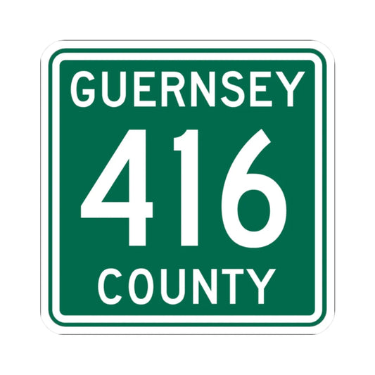Guernsey County 416 OH (Ohio) (Road Sign) STICKER Vinyl Kiss-Cut Decal 2 Inch White - The Sticker Space