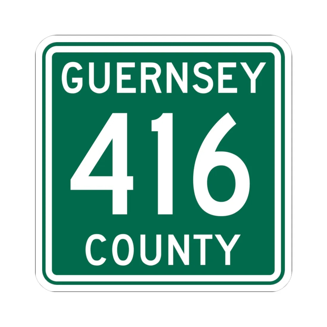 Guernsey County 416 OH (Ohio) (Road Sign) STICKER Vinyl Kiss-Cut Decal 3 Inch White - The Sticker Space