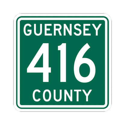 Guernsey County 416 OH (Ohio) (Road Sign) STICKER Vinyl Kiss-Cut Decal 3 Inch White - The Sticker Space